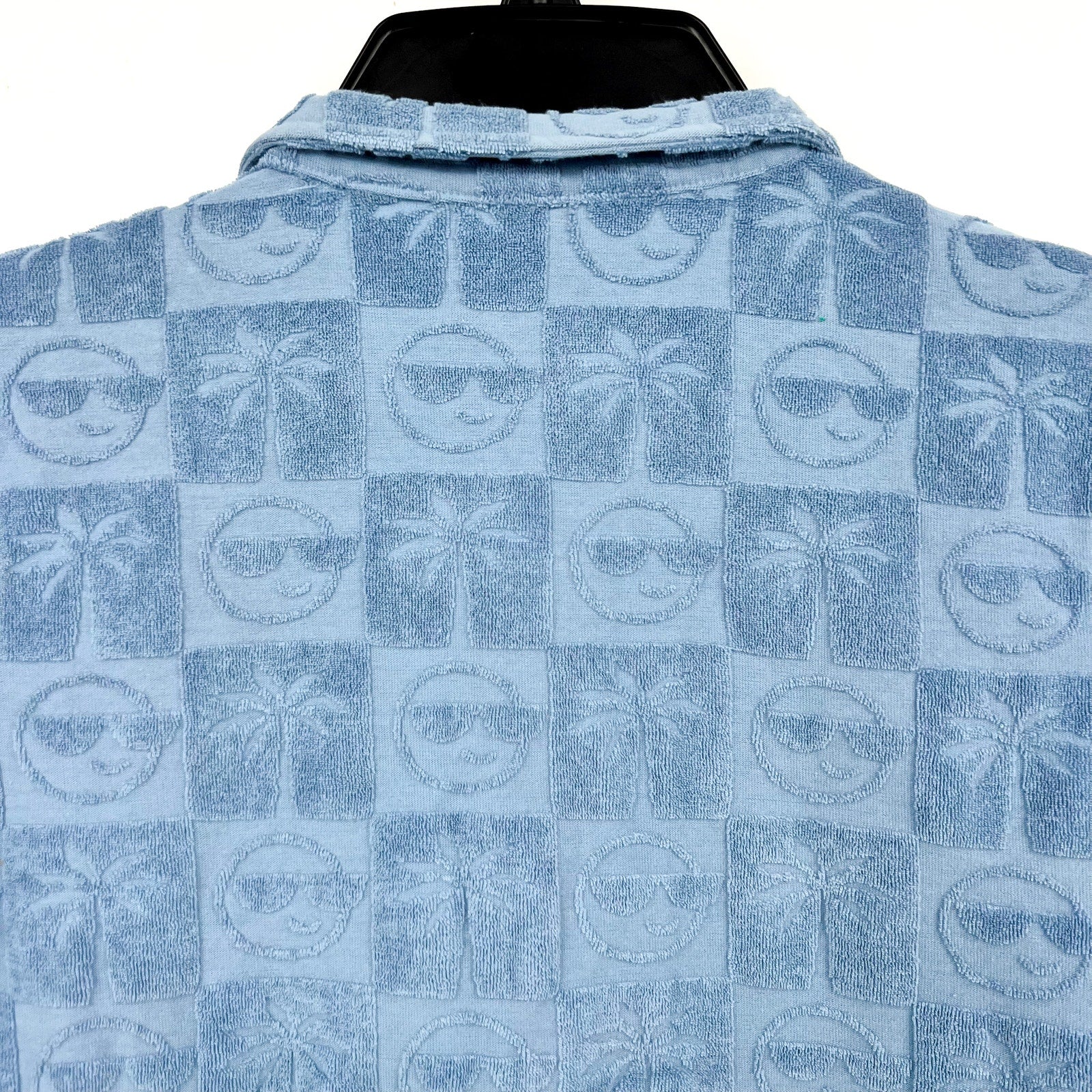 APPAMAN Boy's Resort Terry Shirt Size 8 Denim Blue Printed Short Sleeve NWT