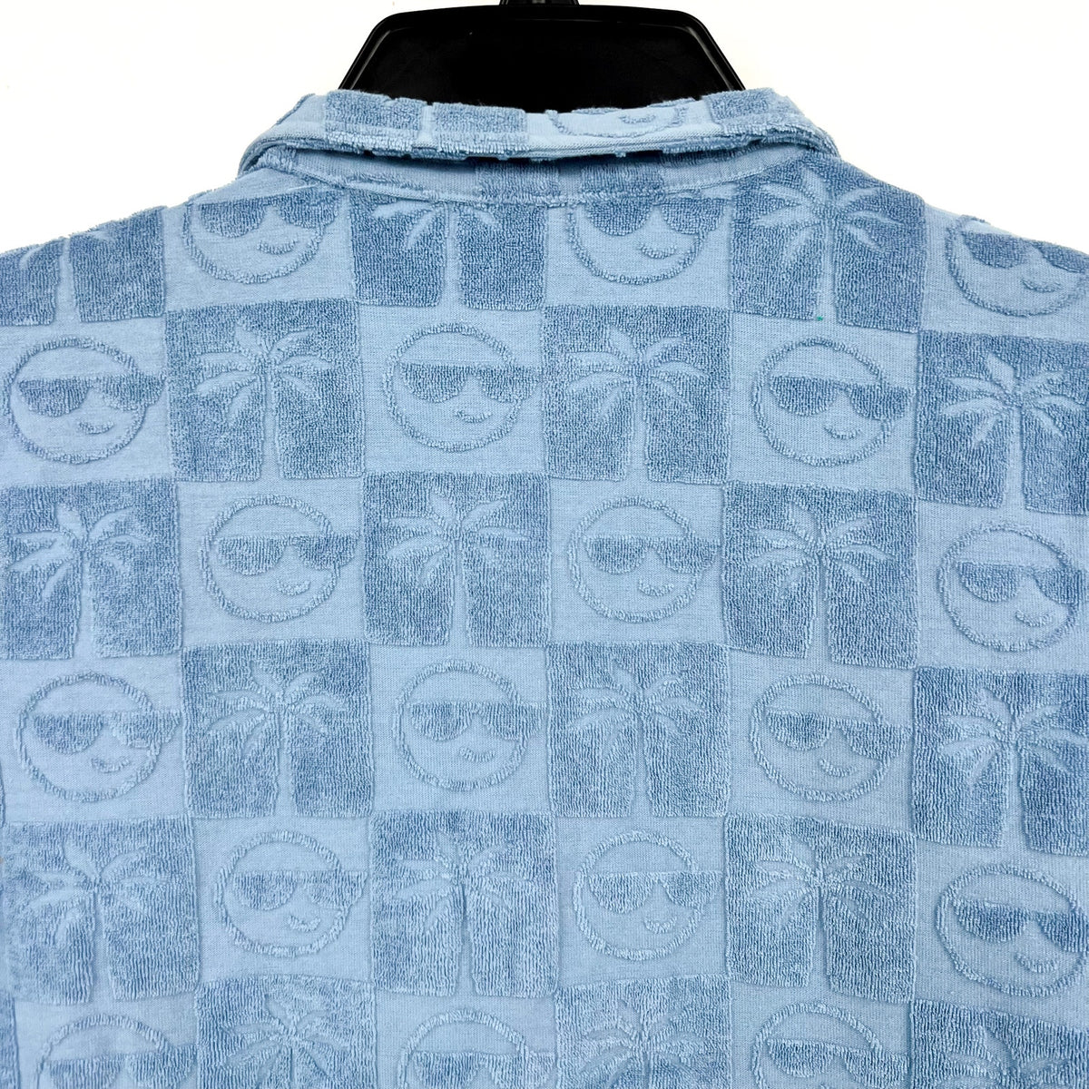 APPAMAN Boy's Resort Terry Shirt Size 8 Denim Blue Printed Short Sleeve NWT