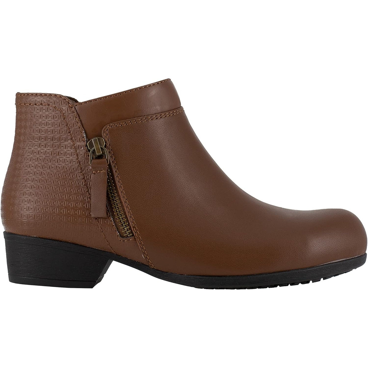 Rockport Womens Carly Alloy Toe Work Booties Size 8.5 Brown Leather NWOB
