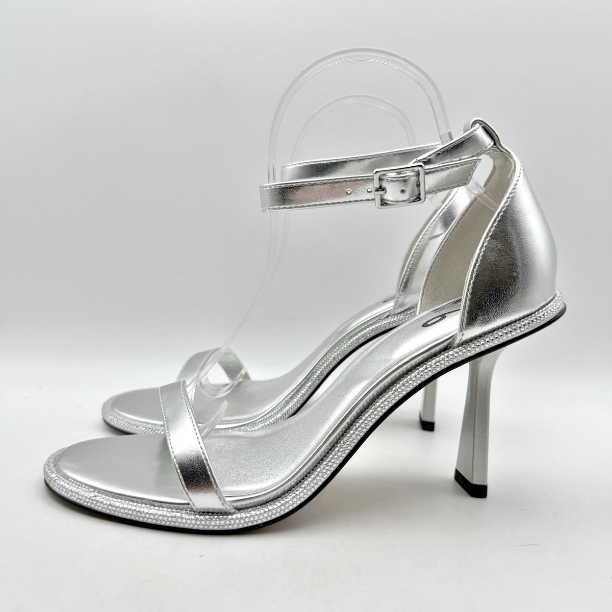 Mix No. 6 Womens Boniti Heeled Sandals Size 8.5 Wide EU 38.5 Silver NWOB