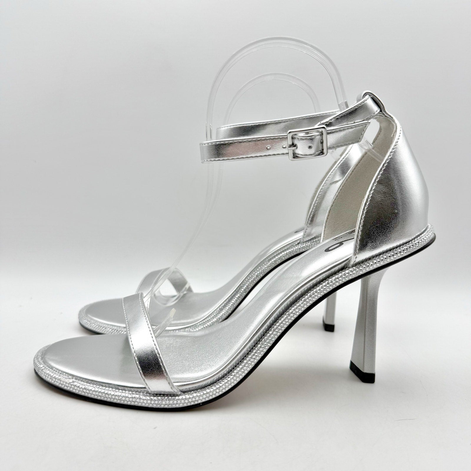 Mix No. 6 Womens Boniti Heeled Sandals US 8.5 Wide EU 38.5 Silver NWOB