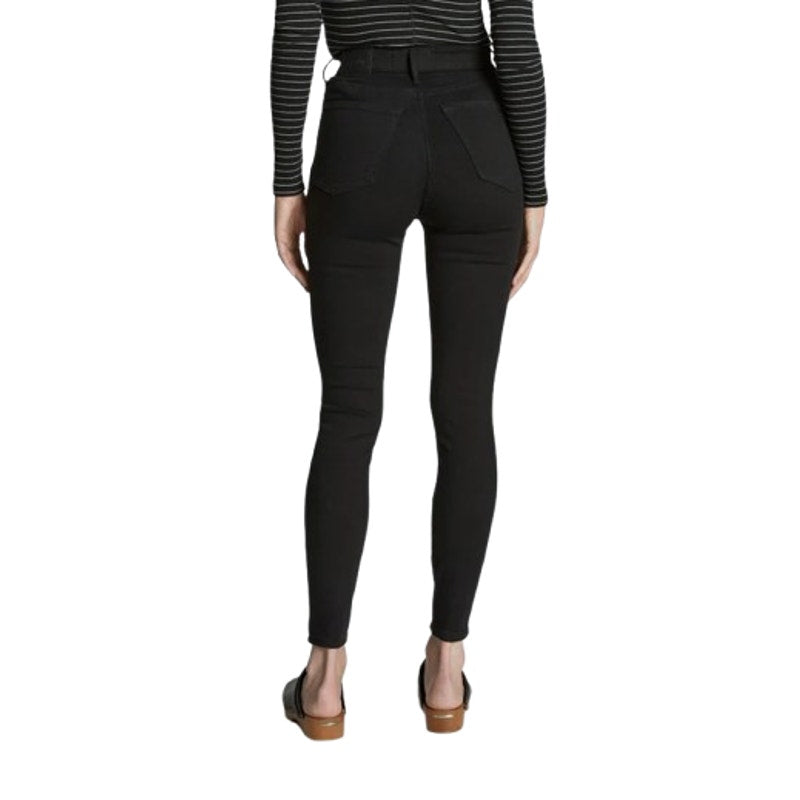 EVERLANE Womens Way-High Skinny Jeans 33x26 US 16 Crop Black Denim NWT