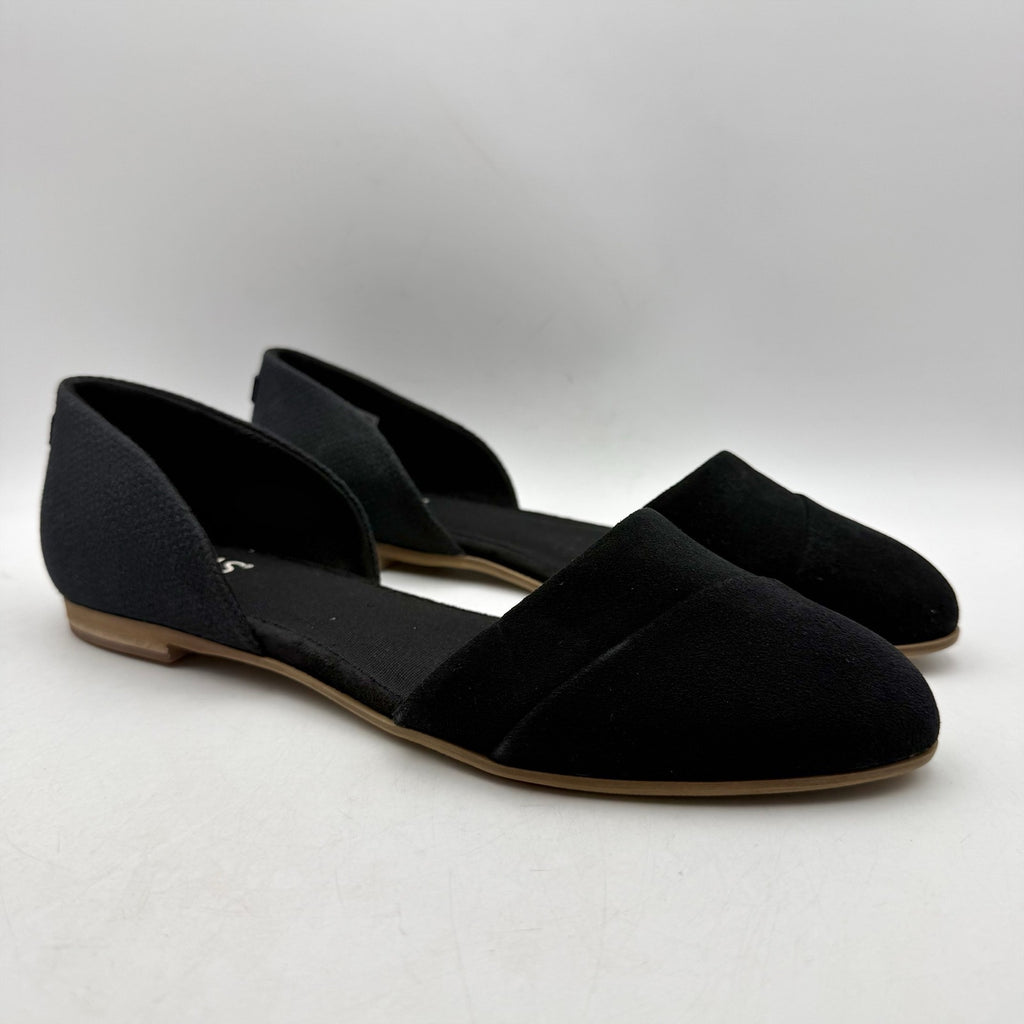 TOMS Womens Jutti D'Orsay Flats Size 9 EU 40 Black Suede NWOB