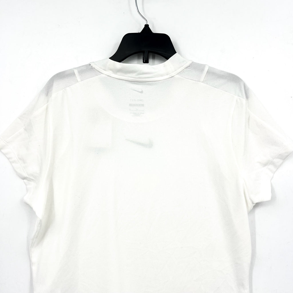 NIKE Women's Court Advantage Tennis T-Shirt Large White Short Sleeve Dri-Fit NWT