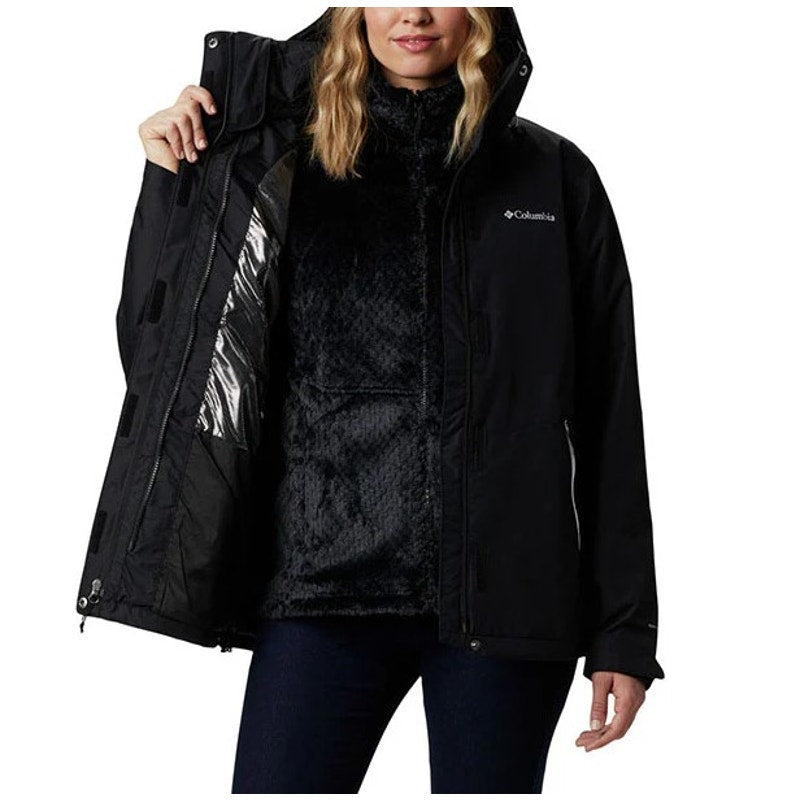 Columbia Women's Bugaboo II Fleece Interchange Jacket 1X Black Waterproof NWT