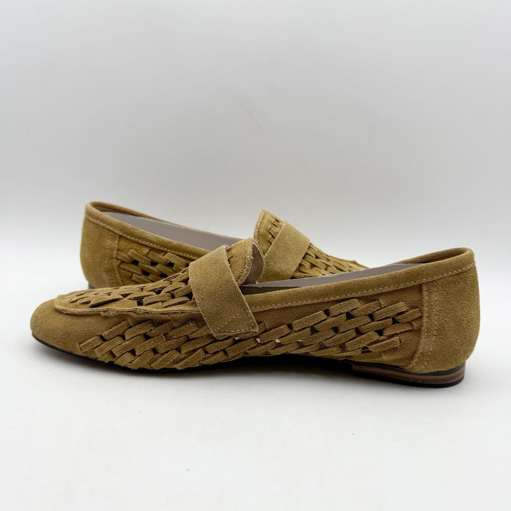 Diba True Womens Age Less Flat Loafers US 11 EU 42 Brown Suede Woven NWOB