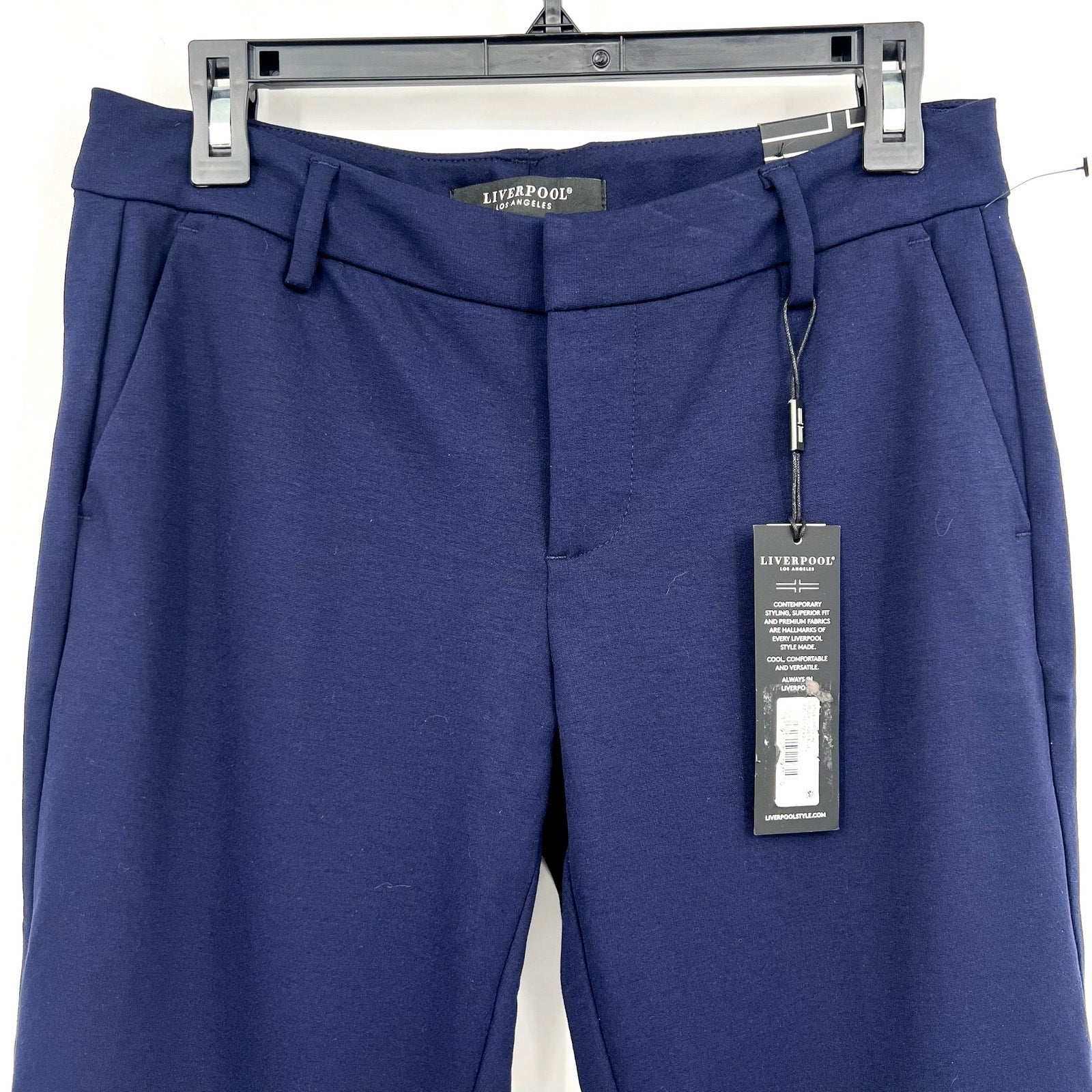 LIVERPOOL Womens Kelsey Knit Trousers Size 27 4 Petite Cadet Blue Ankle NWT