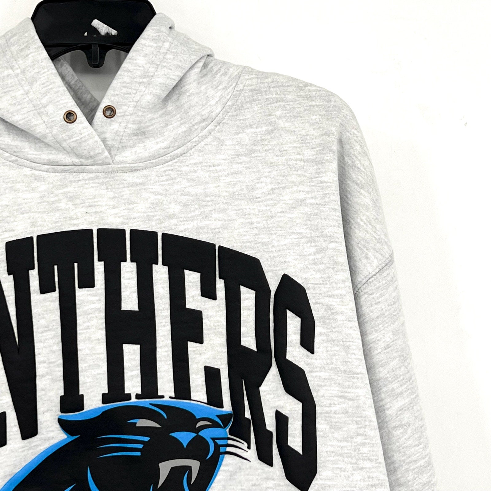 47 BRAND Womens Carolina Panthers High Hopes Hoodie Large Grey Sweatshirt NWT