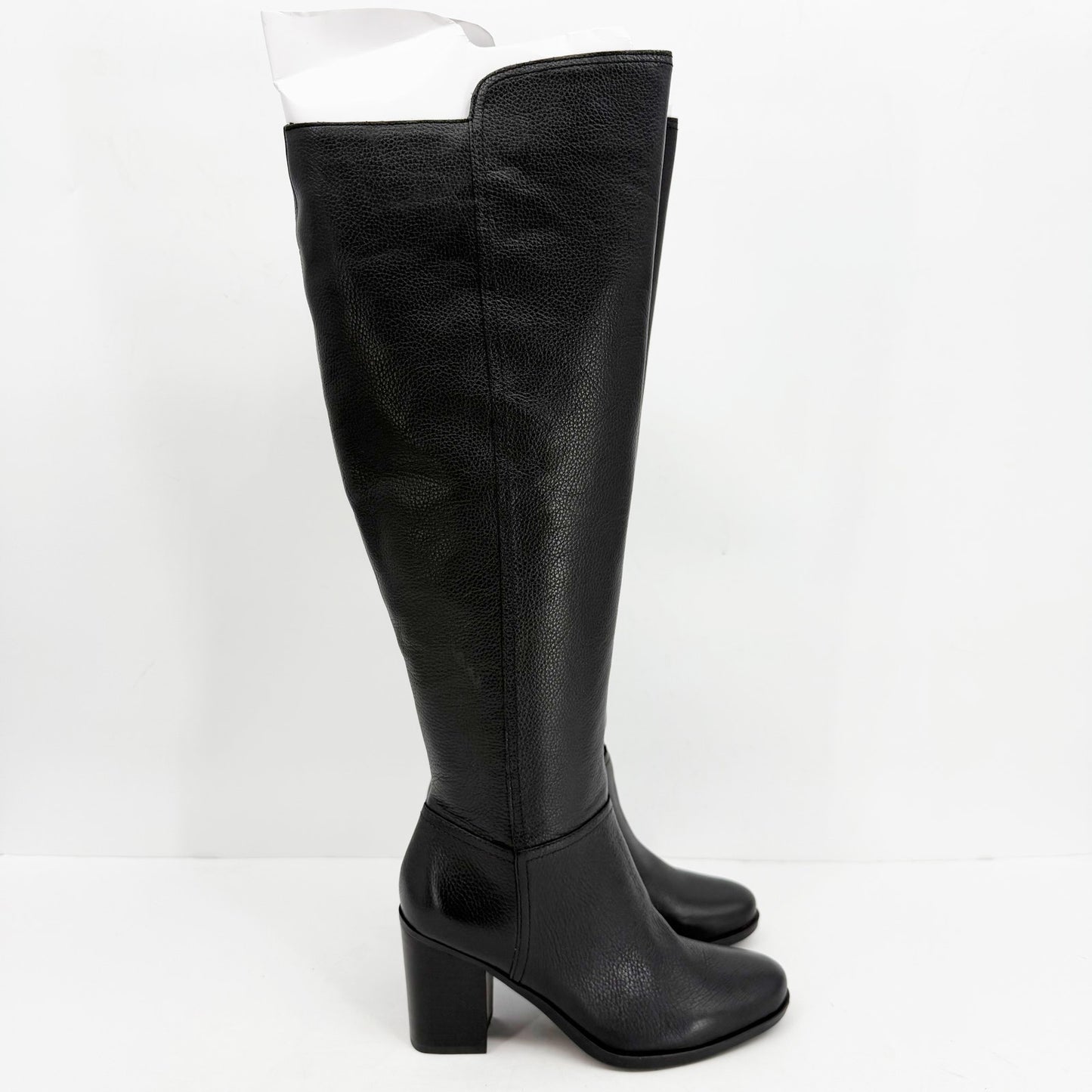 Naturalizer Womens Kyrie Knee High Boots US 7 M Wide Calf Black Leather NIB
