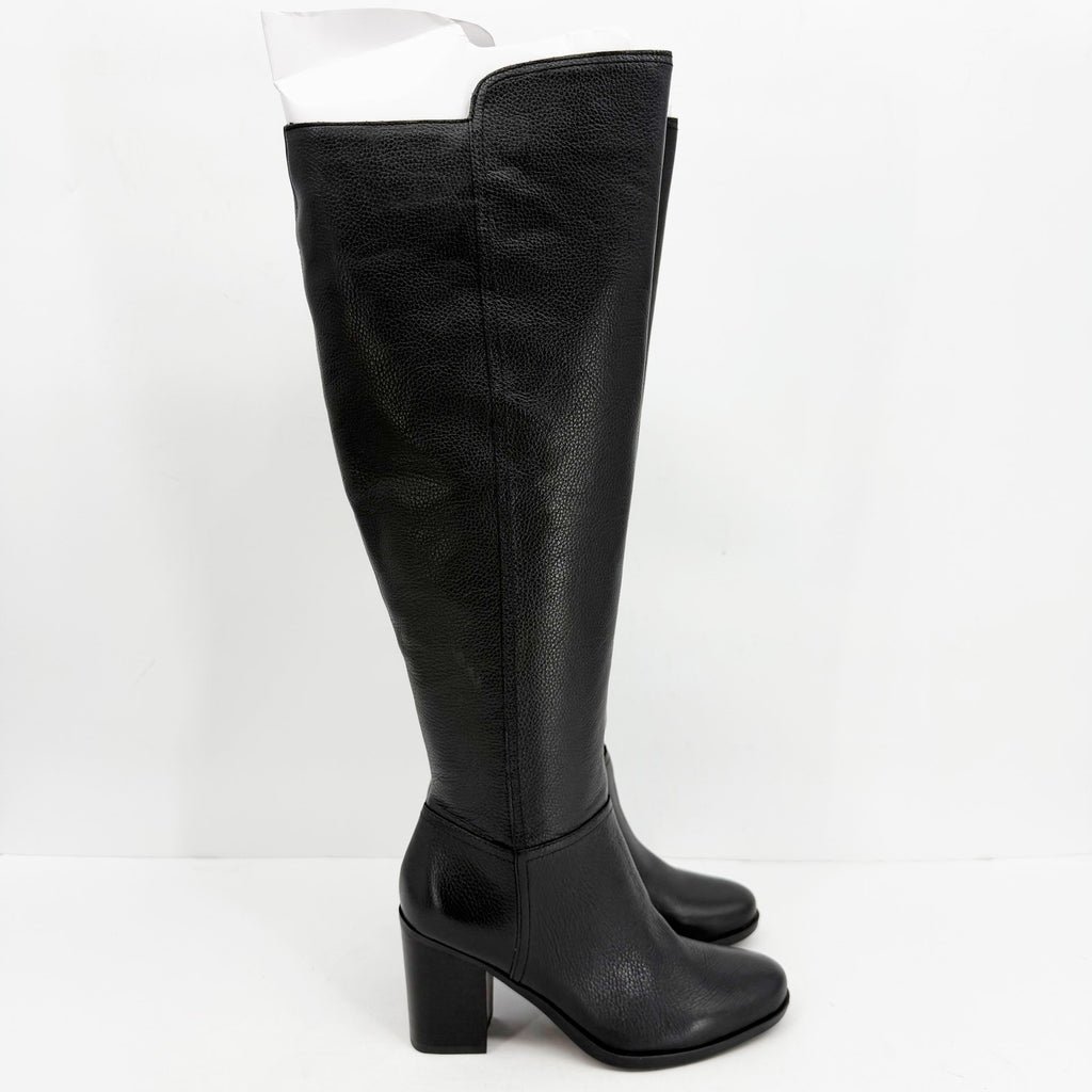 Naturalizer Womens Kyrie Knee High Boots Size 7 M Wide Calf Black Leather NIB