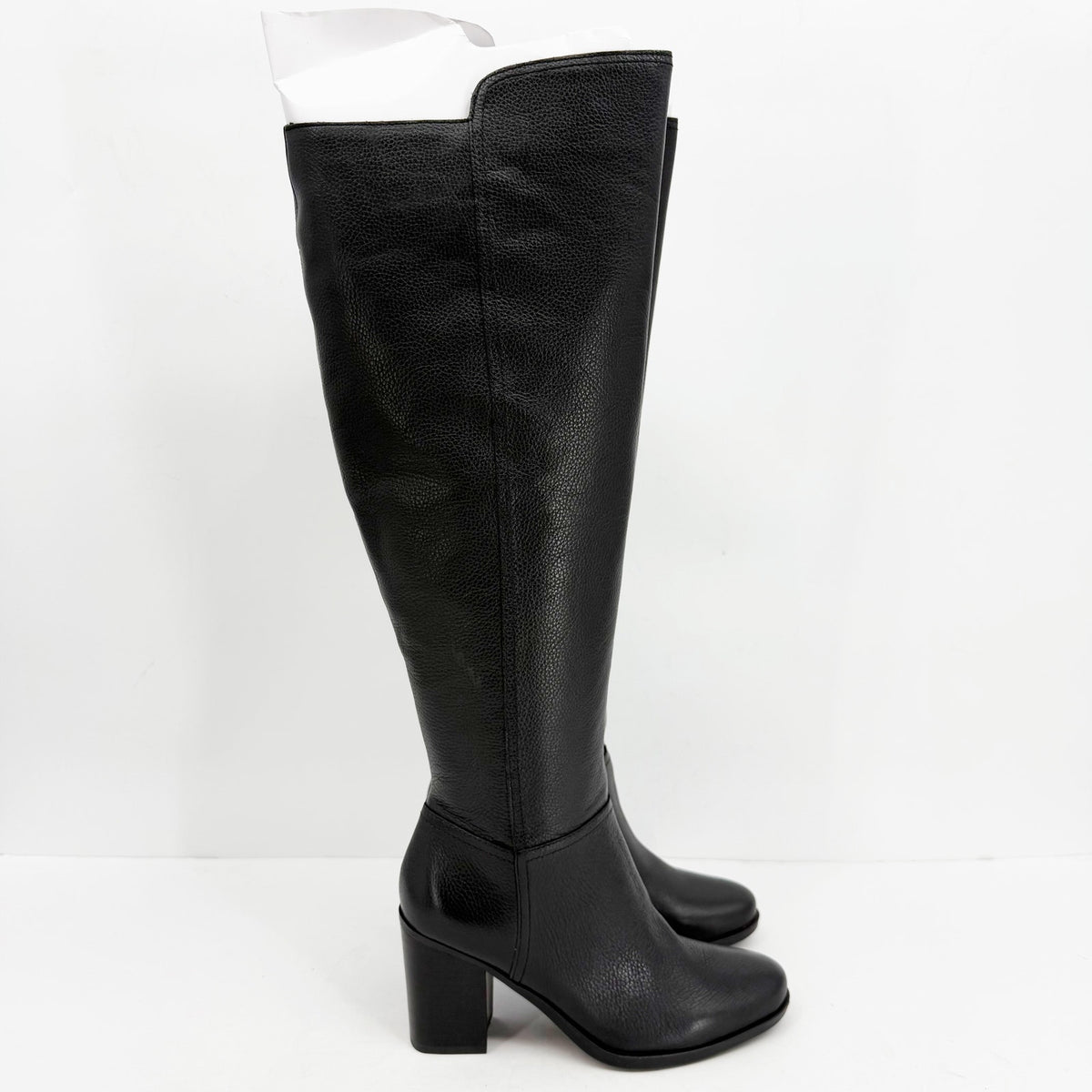 Naturalizer Womens Kyrie Knee High Boots Size 7 M Wide Calf Black Leather NIB