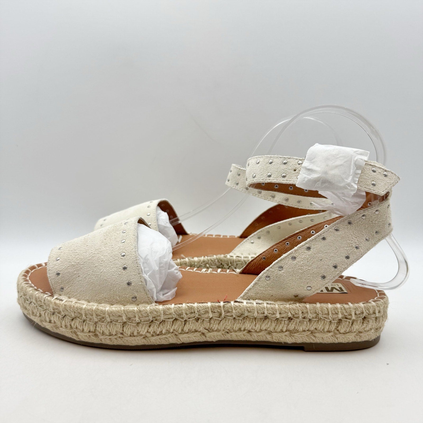 MIA Womens MLE-Diosa Sandals US 10 M EU 41 Bone Cream Suede Espadrille Flats NIB