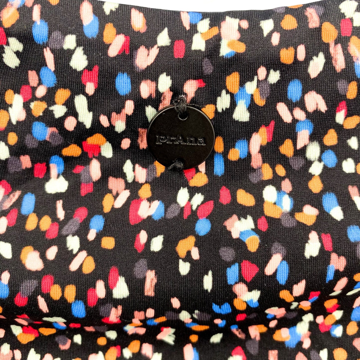 PRANA Women's Ruby Beach One-Piece Swimsuit Large Black Multi Alotta Dots NWT