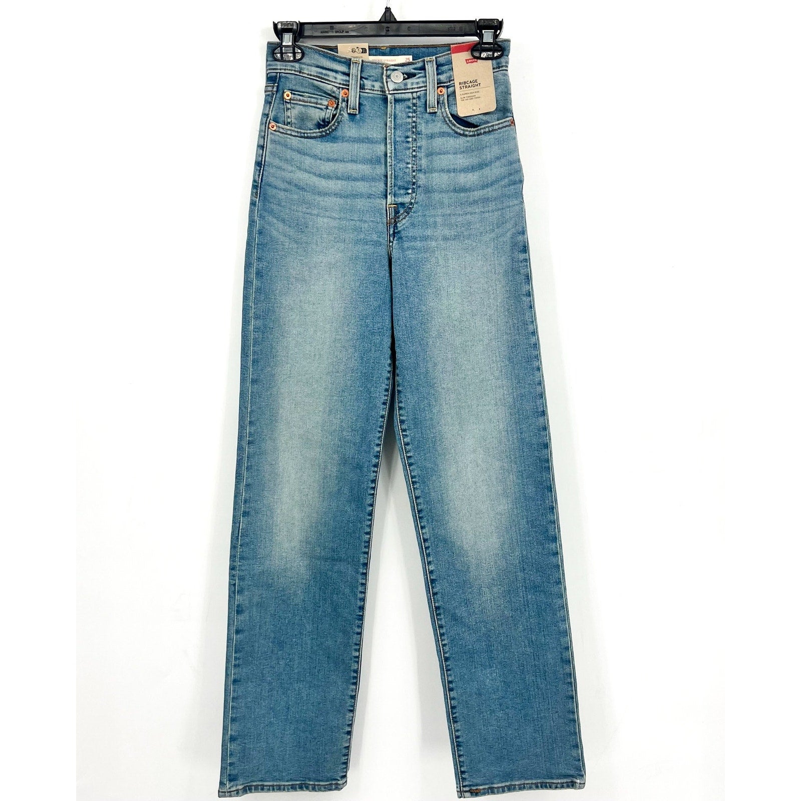 Levi's Womens Ribcage Straight Jeans 25x32 0 Blue Ringing Bells 79078-0017 NWT