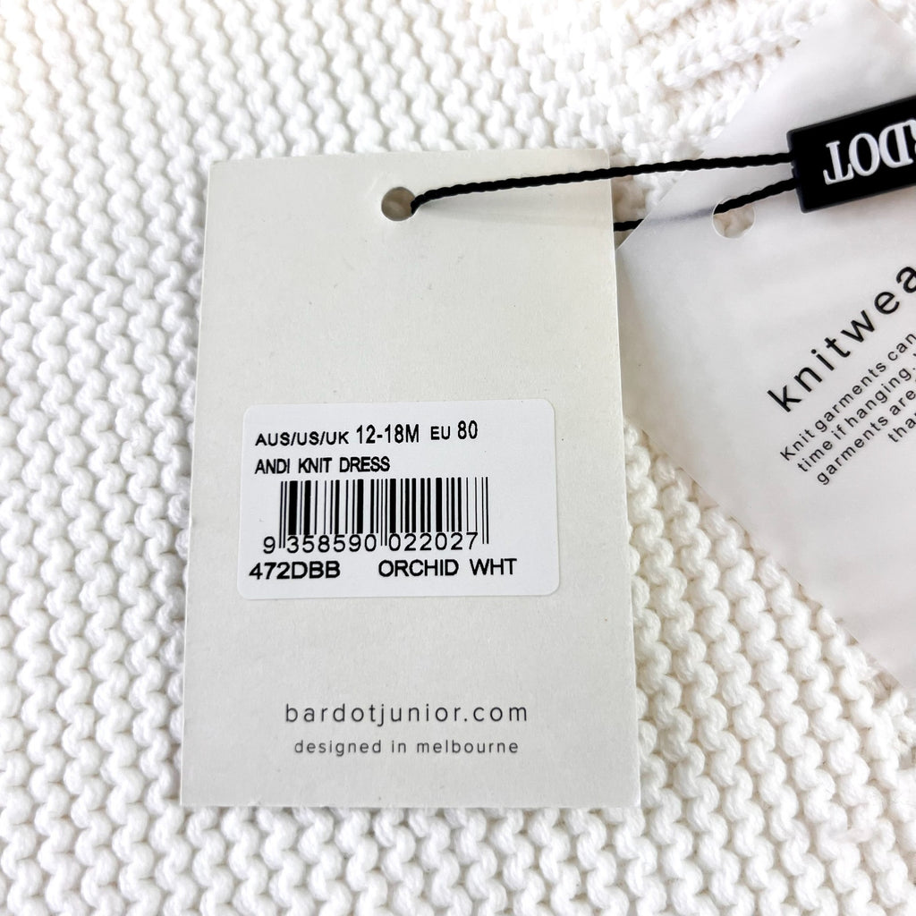 BARDOT JUNIOR Baby Girl Andi Knit Dress 12-18 Months Orchid White Sleeveless NWT