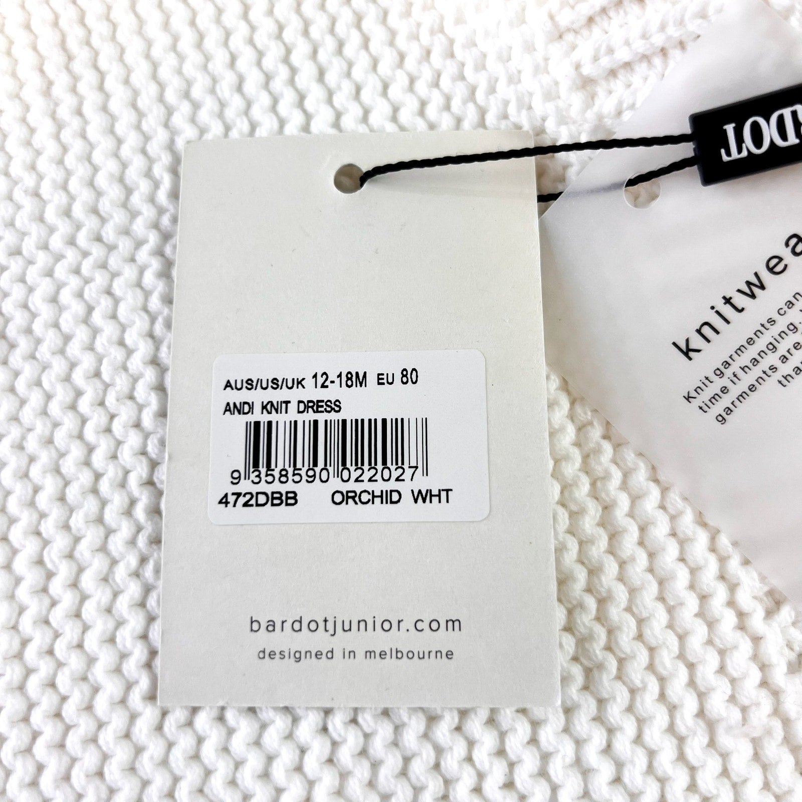 BARDOT JUNIOR Baby Girl Andi Knit Dress 12-18 Months Orchid White Sleeveless NWT