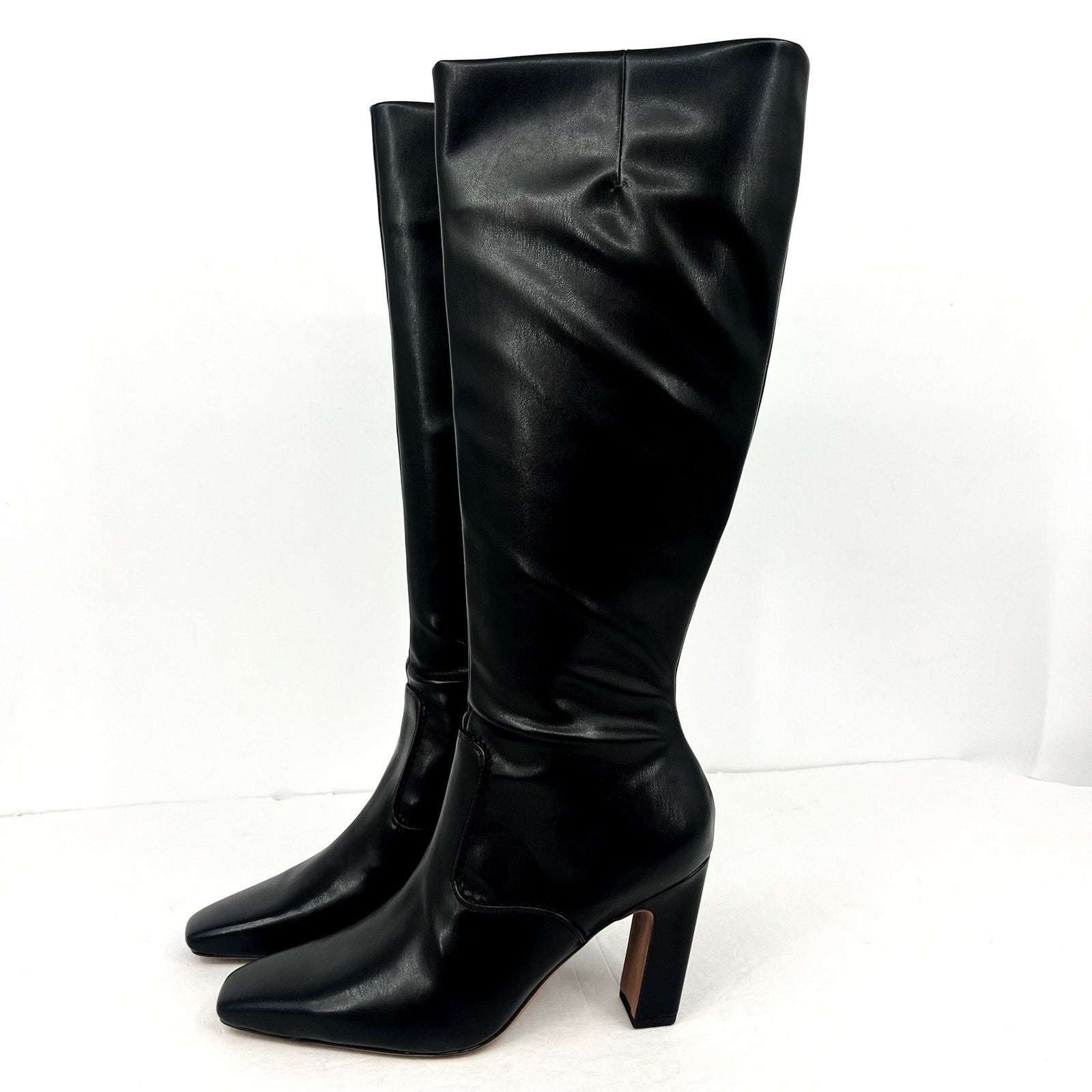 Franco Sarto Womens Bowman Knee High Boots US 9M Black Faux Leather NWOB