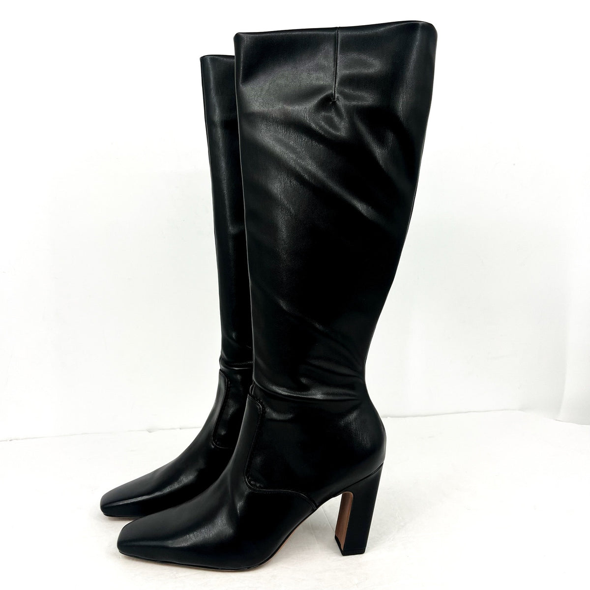 Franco Sarto Womens Bowman Knee High Boots Size 9M Black Faux Leather NWOB