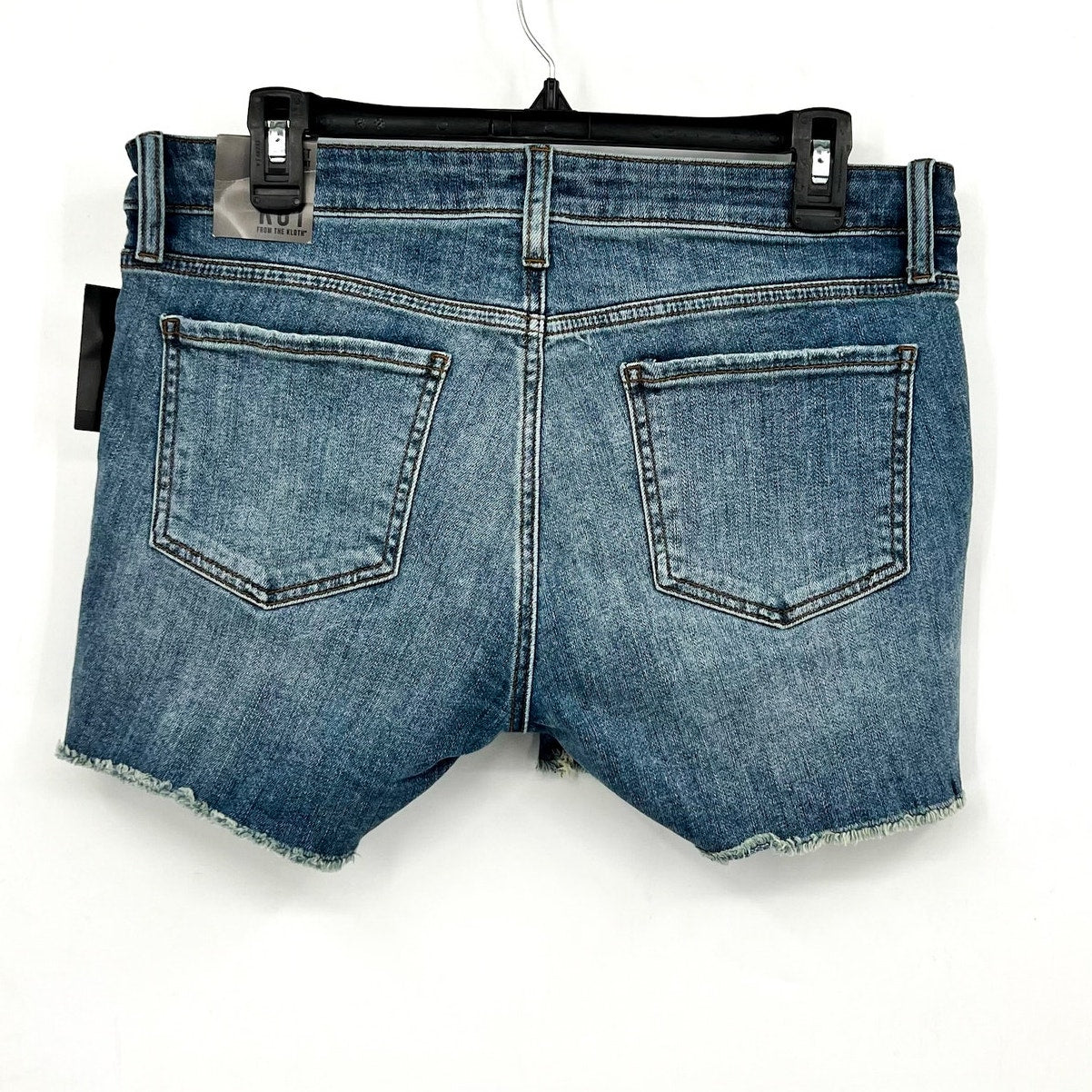 KUT FROM THE KLOTH Women's Gidget Fray Denim Shorts Size 8 Consolidated Blue NWT