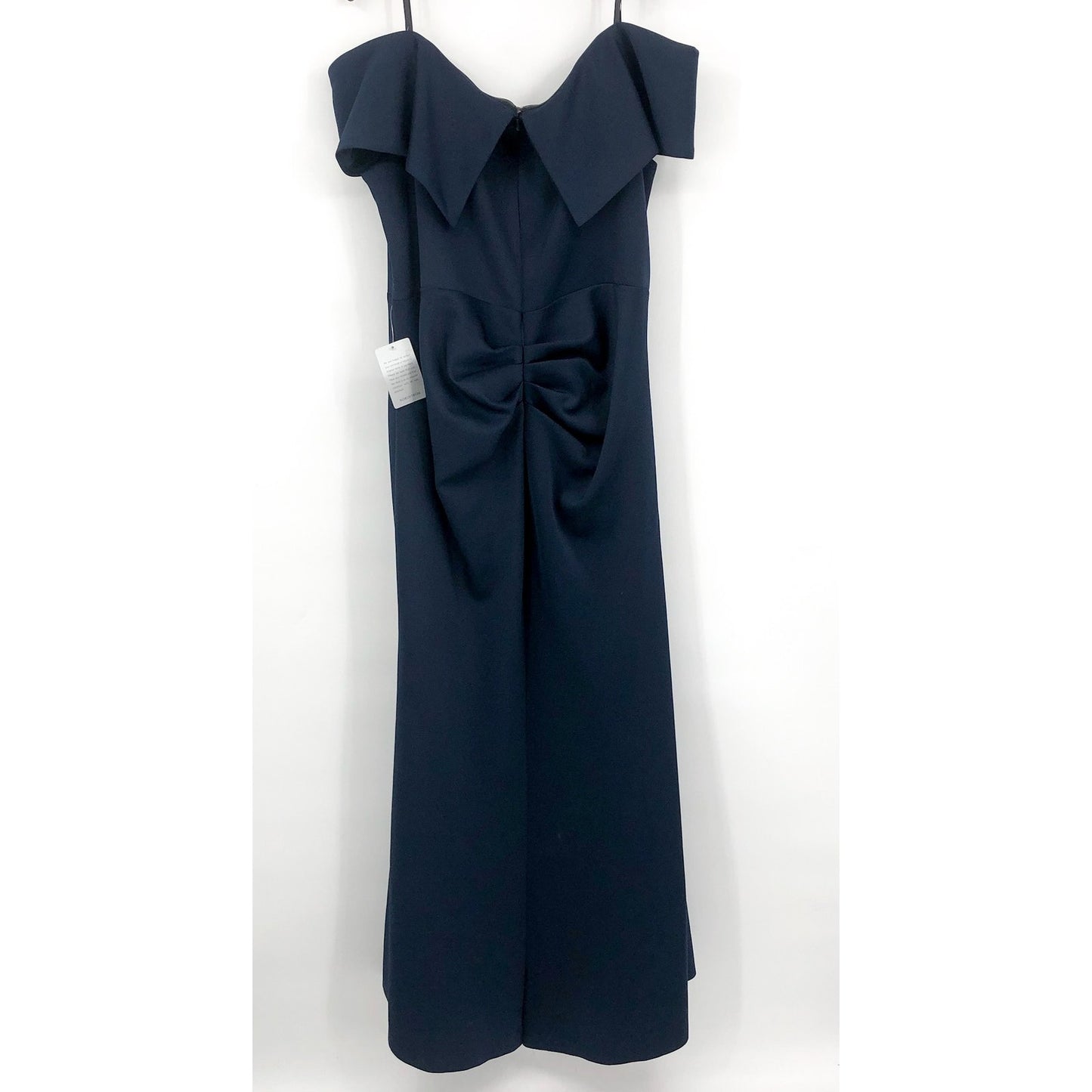 XSCAPE Patti Long Off the Shoulder Scuba Crepe Dress 22W Blue Midnight NWT