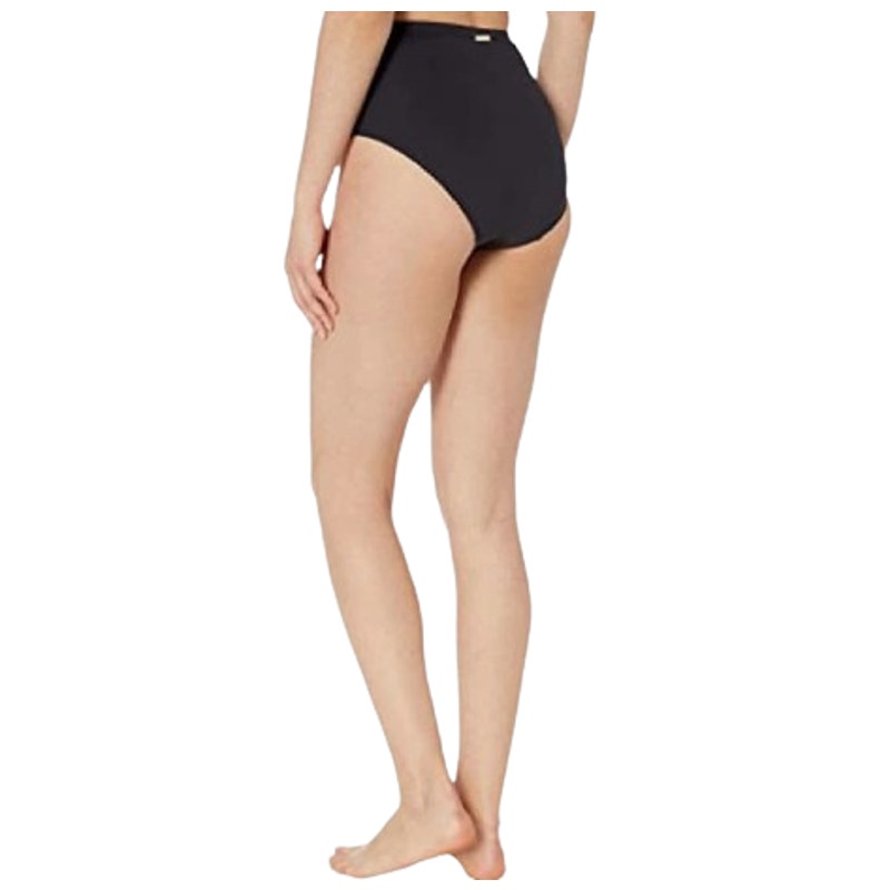LAUREN RALPH LAUREN Slimming High Waist Bikini Bottom Size 14 Black Beach Club