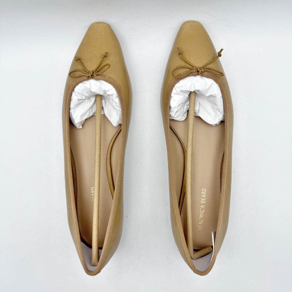 Veronica Beard Womens Catherine Ballet Flats Size 8 M Tan Natural Leather NIB