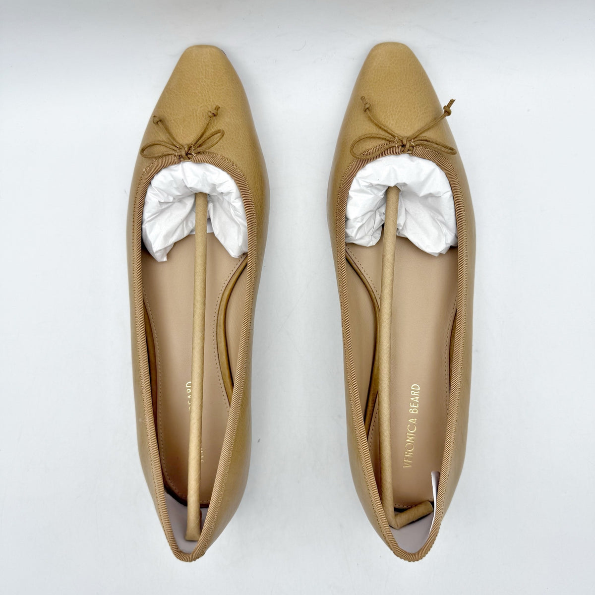 Veronica Beard Womens Catherine Ballet Flats Size 8 M Tan Natural Leather NIB