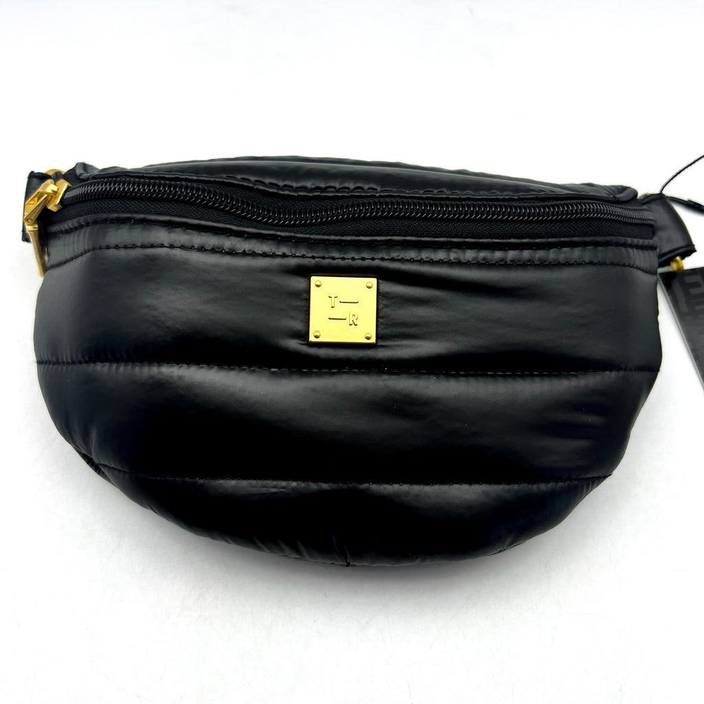 THINK ROYLN Women's Shining Star Crossbody Belt Bag Shiny Black NWT