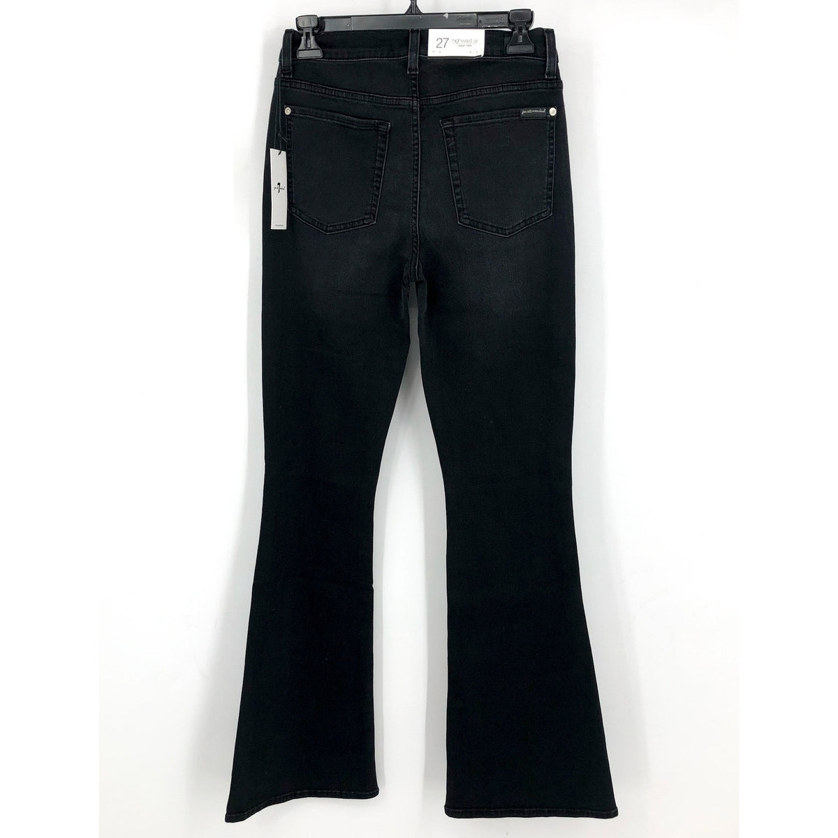 7 FOR ALL MANKIND Ali Classic Flare Jeans Size 27 US 4 Black Nights Stretch NWT