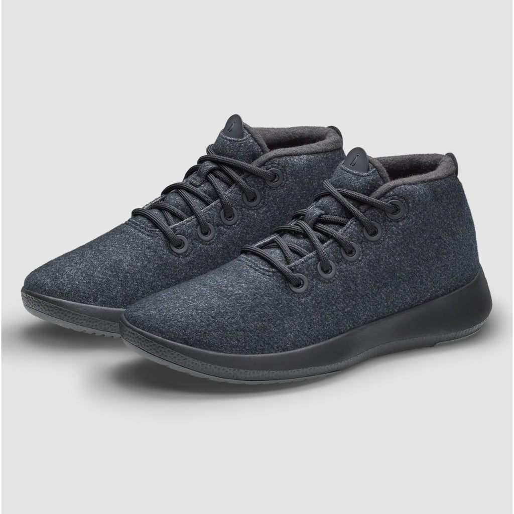 ALLBIRDS Womens Wool Runner-up Mizzles Sneakers Size 8 Black High Tops NWOB