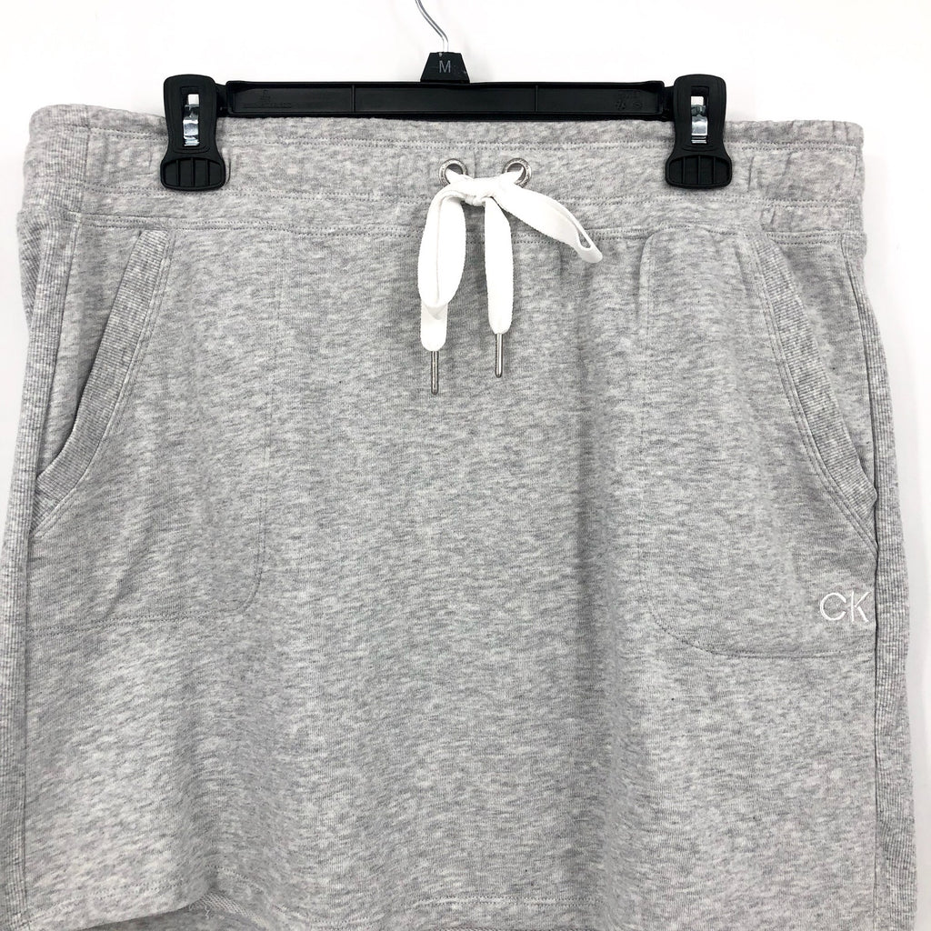 CALVIN KLEIN PERFORMANCE Womens Terry Skirt XL Grey Pull-On Cotton Blend NWT