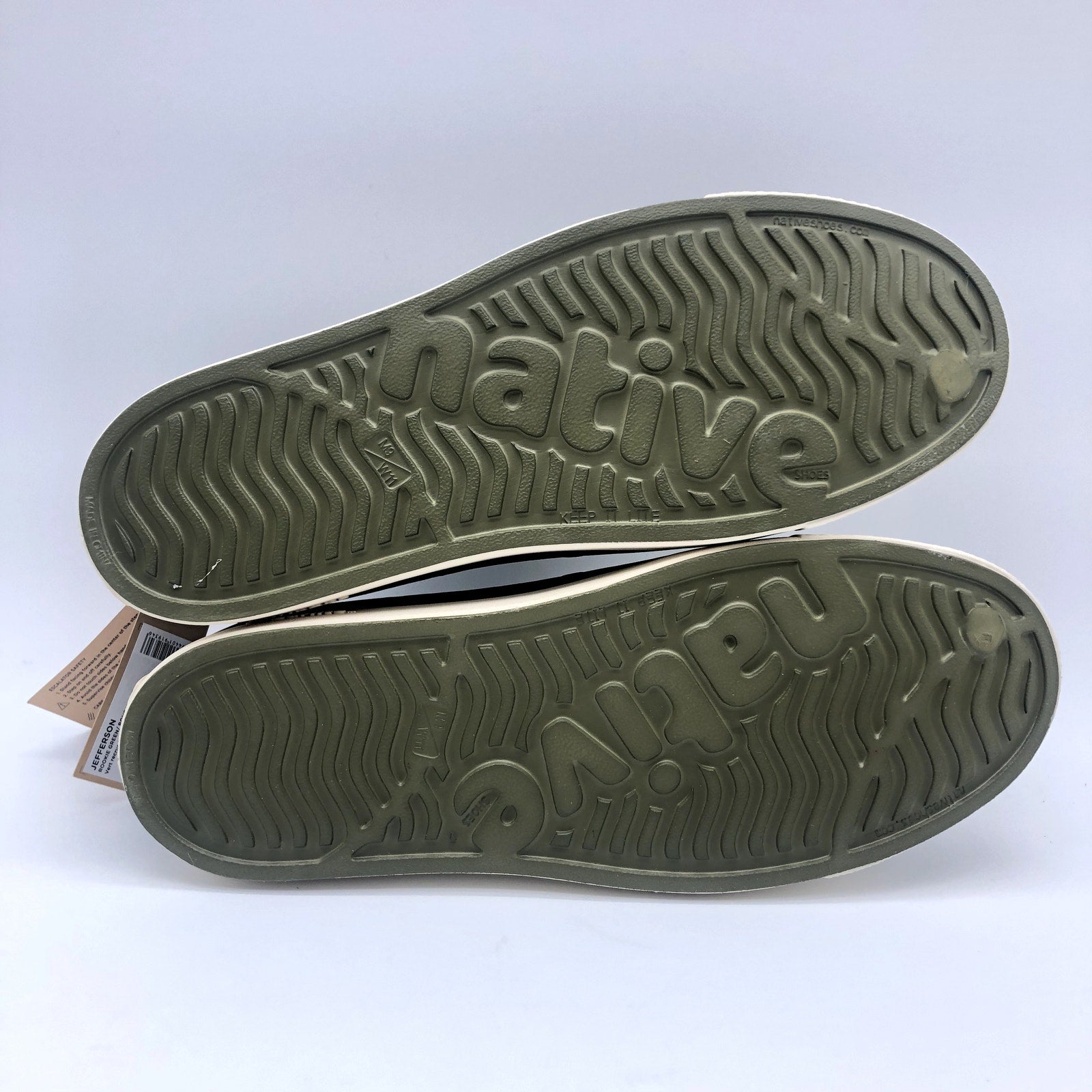 Native Jefferson Slip On Shoes Mens 9 Women 11 Rookie Green EVA Waterproof NIB