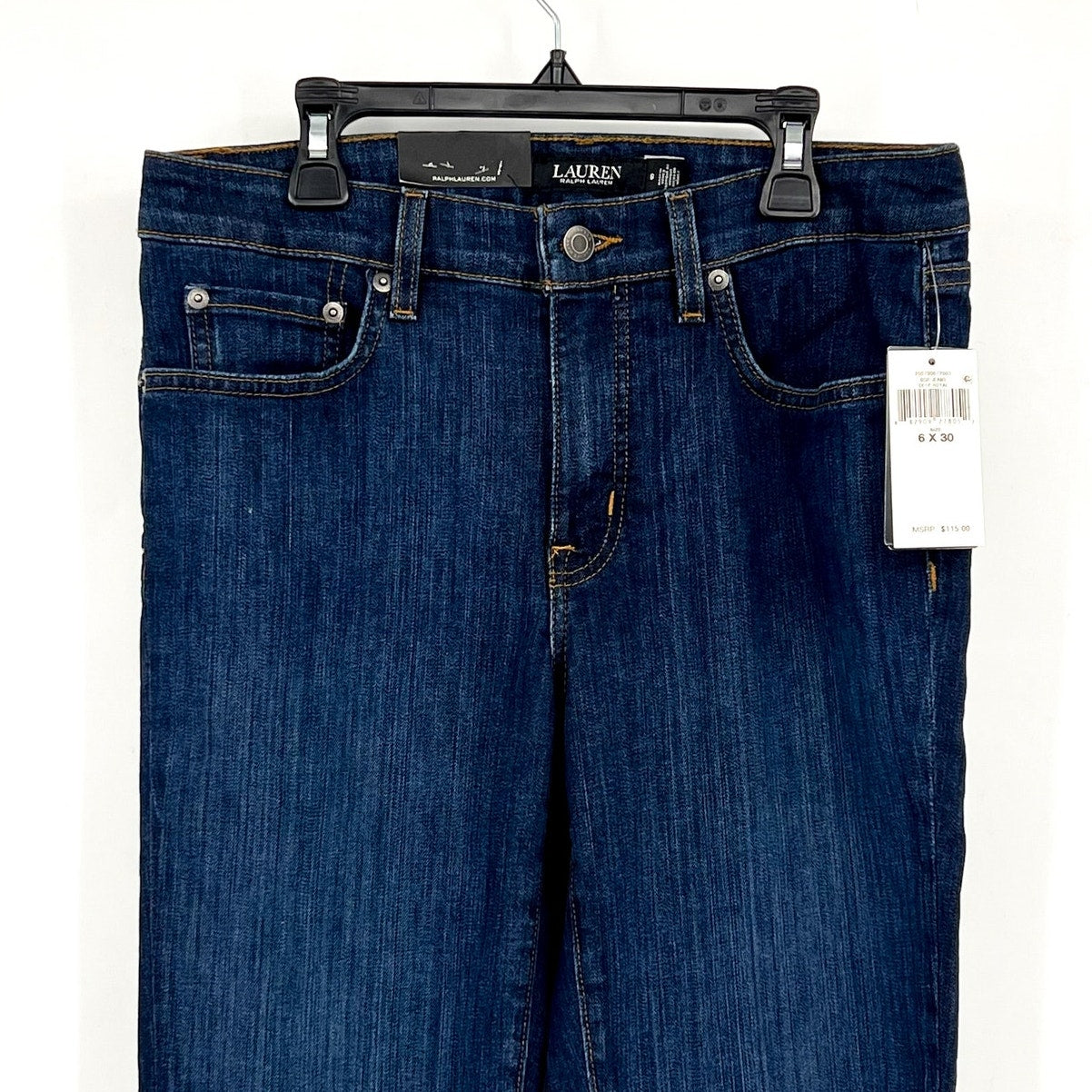 LAUREN RALPH LAUREN Womens Mid Rise Straight Leg Jeans Size 30 US 10 Blue NWT