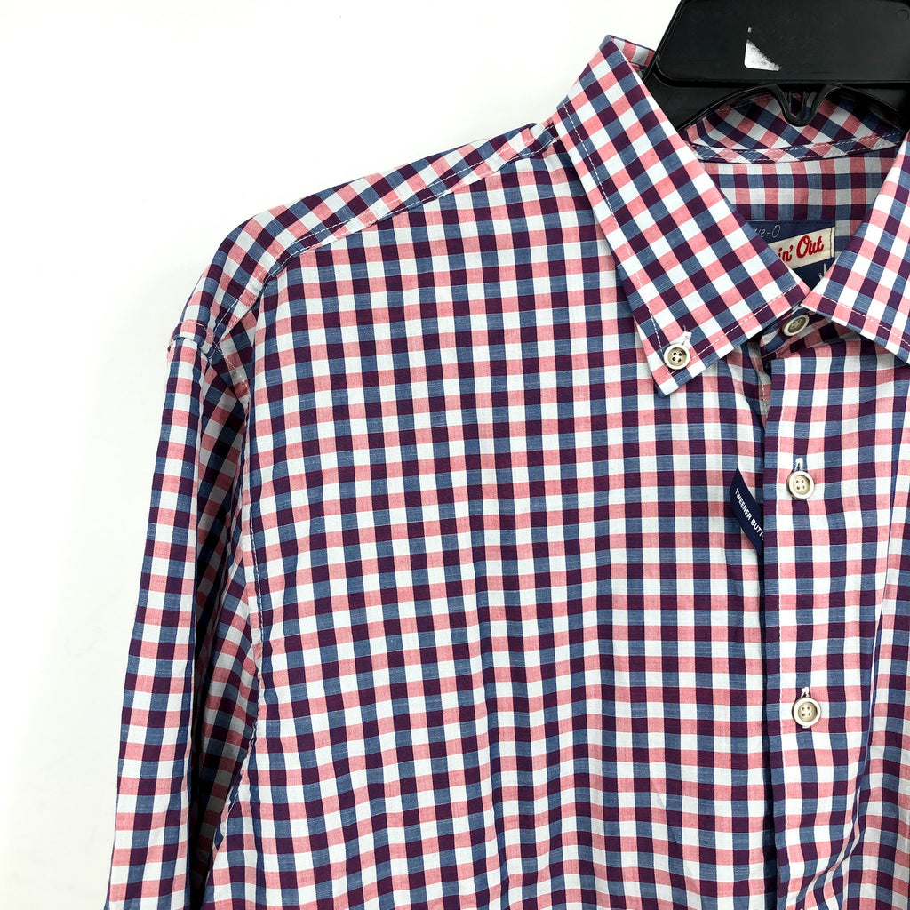 JOHNNIE O Mens Abner Hangin’ Out Button Up Shirt XL Malibu Red Plaid NWT
