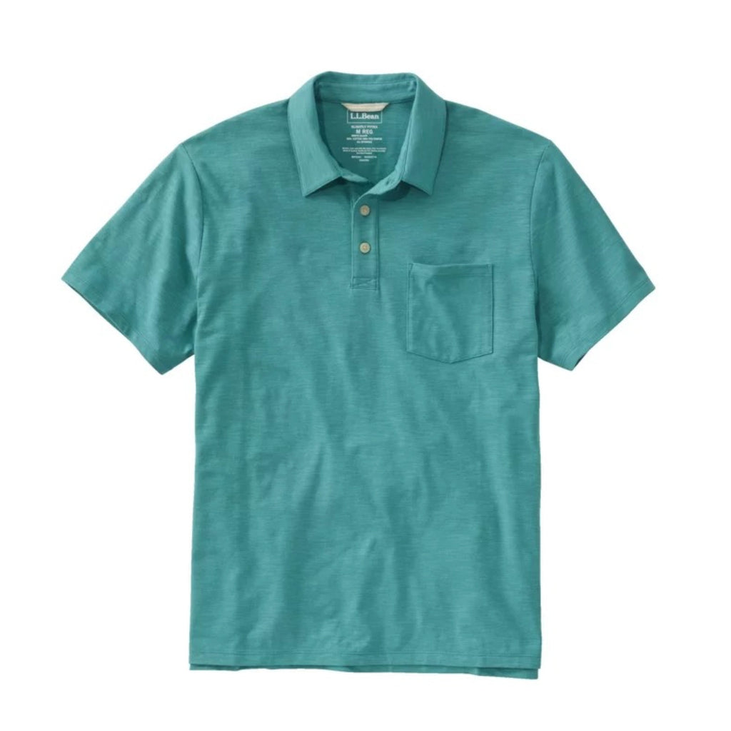 L.L.BEAN Mens Lakewashed Performance Polo Shirt XXL Blue-Green Short-Sleeve NWT