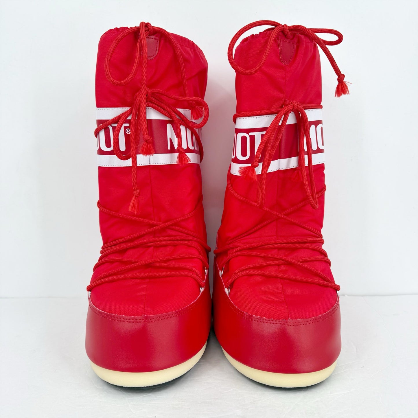 Moon Boot Womens Icon Tall Nylon Snow Boots EU 42/44 US 10-11.5 Red NWOB