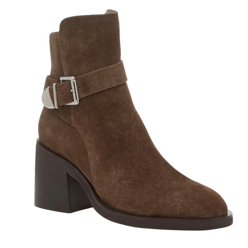 Steve Madden Womens Malenia Ankle Bootie US 10 M Dark Brown Suede NWOB