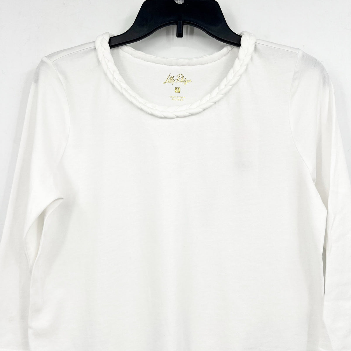 LILLY PULITZER Women's Paulson Knit Top Small Resort White 3/4 Sleeves NWT