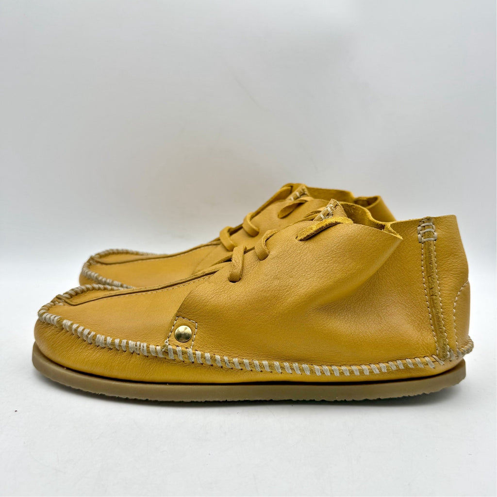 RE/DONE Womens Metal Oxford Shoes EU 37 US 7 Light Brown Yellow Leather NWOB