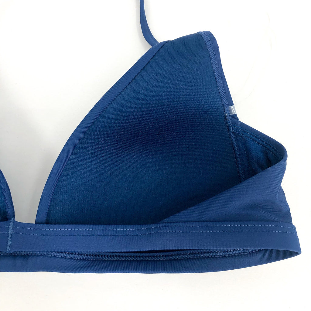 PRANA Women's Lexie Halter Bikini Top Medium Blue Belize UPF 50+ NWT