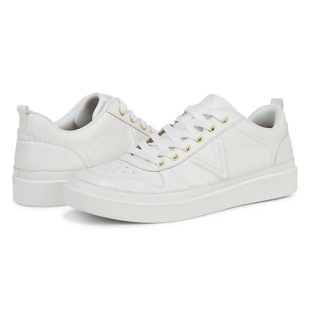 Vionic Womens Elise Sneakers Size 9.5 Wide EU 40.5 White Leather NIB