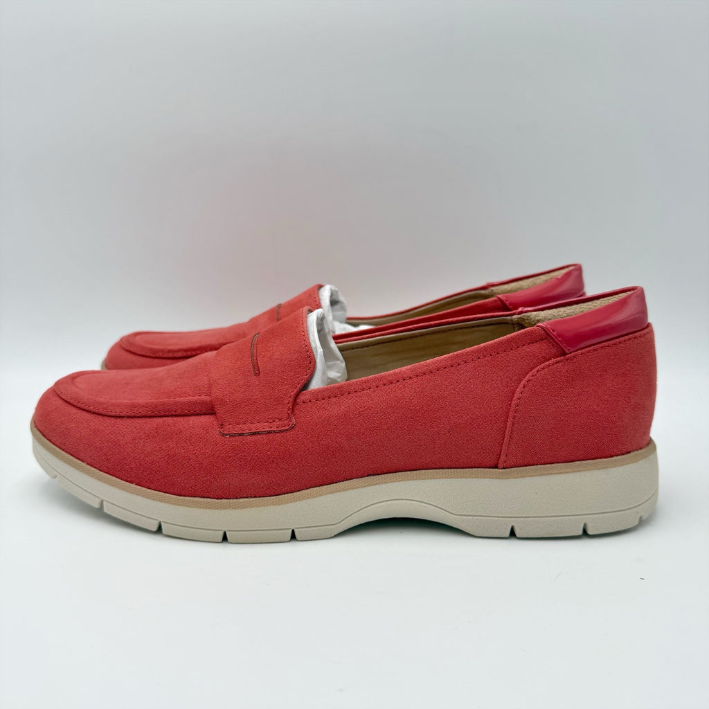 Dr. Scholls Womens Nice Day Loafers Size 9.5 M Red Microfiber NIB