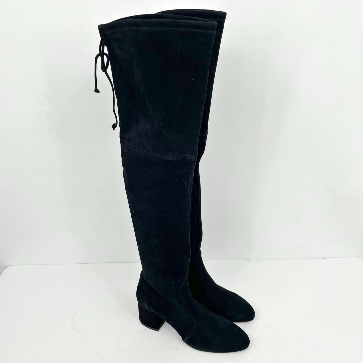 Stuart Weitzman Womens Flareland Over The Knee Boots US 7 B Black Suede NWOB