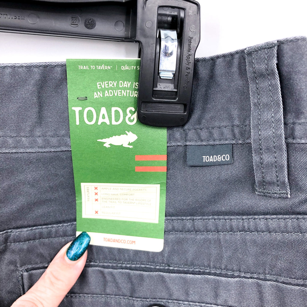 TOAD & CO. Men's Mission Ridge Lean Pants 32x34 Grey Iron Vintage Wash NWT