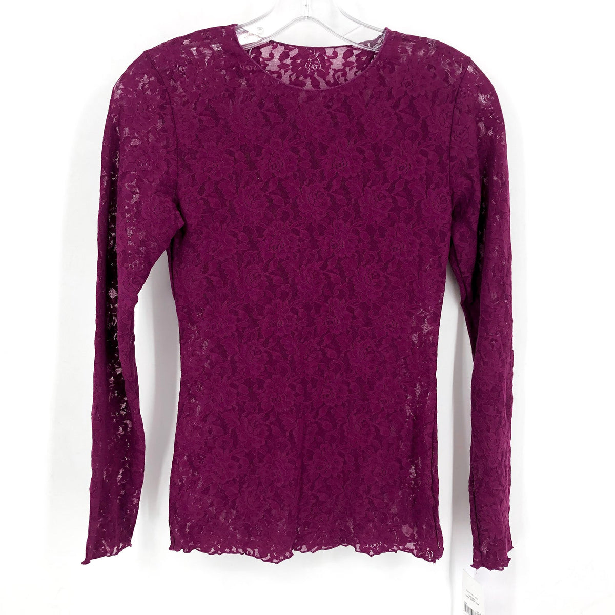 HANKY PANKY Women's Signature Lace Unlined Top Medium Sugar Plum Long Sleeve NWT
