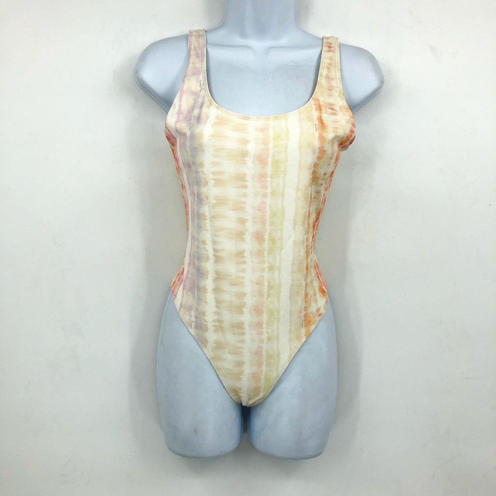 ALLSAINTS Women's Niki Marea Swimsuit One Piece Medium Rainbow Pastel NWT
