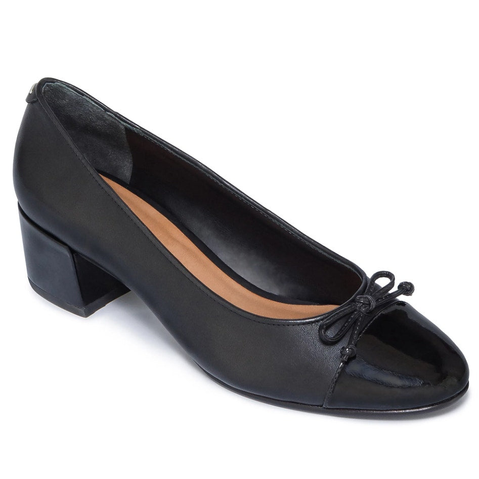 Bernardo Womens Marisol Cap-Toe Pump US 8.5 M Black Leather NWOB