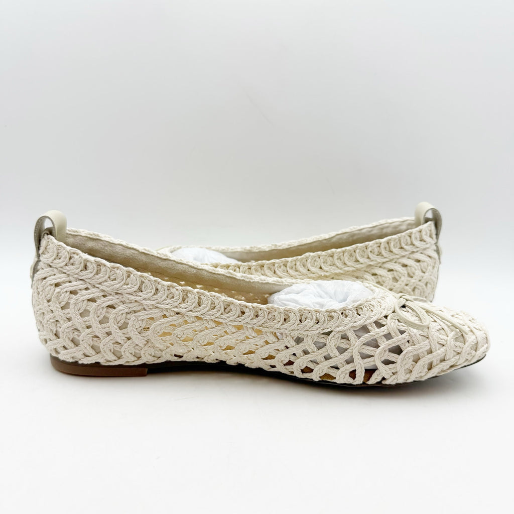 Kelsi Dagger Brooklyn Womens Frankie Flats US 8.5 EU 39 White Crochet NWOB