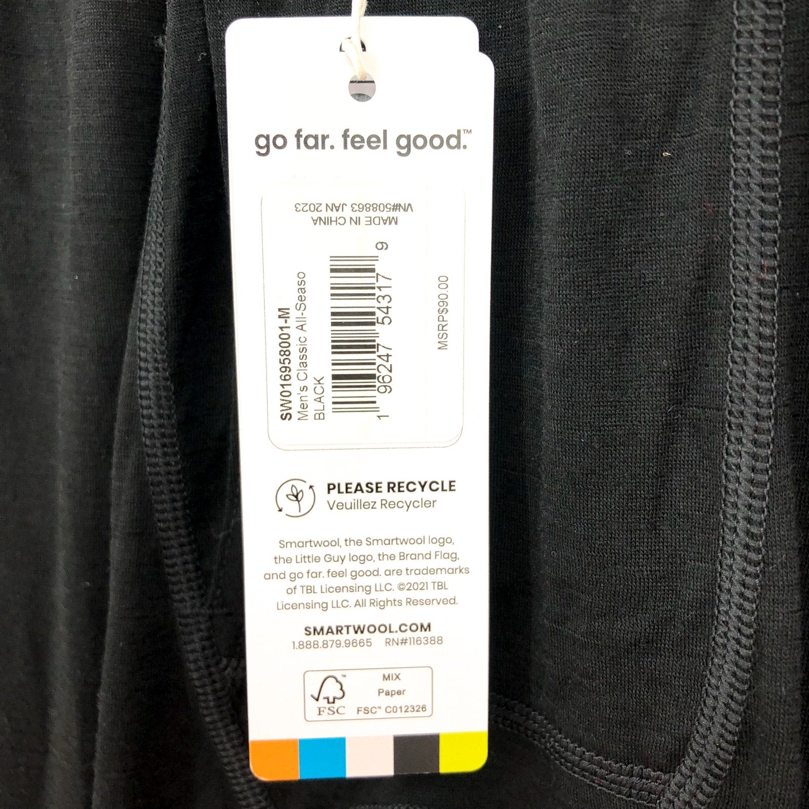 A5801. SMARTWOOL- MENS MEDIUM- Classic All Season Merino Bottom Black Base Layer NWT