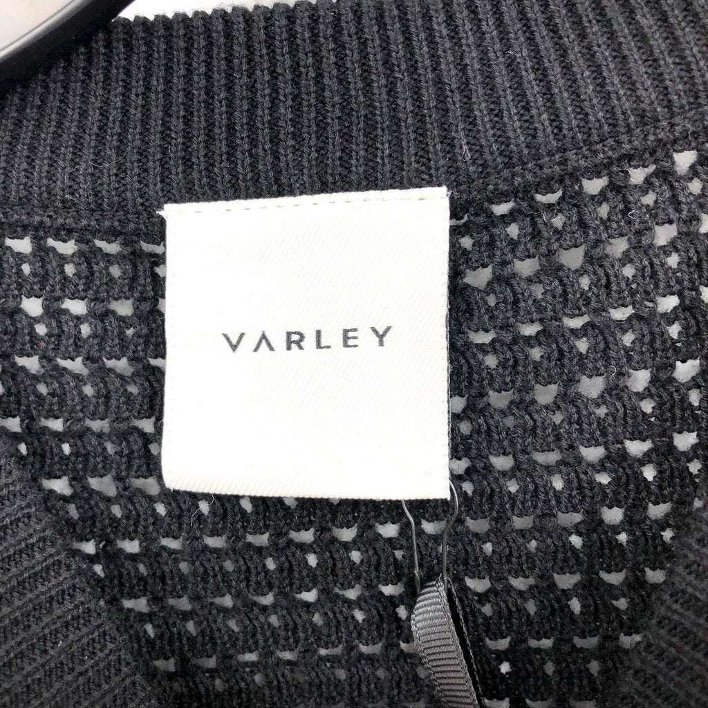 VARLEY Women's Kershaw Sweat Pullover Sweater XXS Black Open Knit Cotton NWT